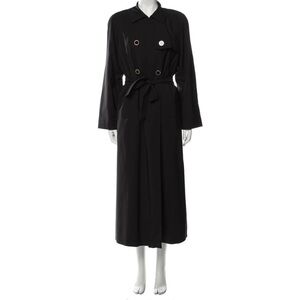 St. John long black trench coat 10